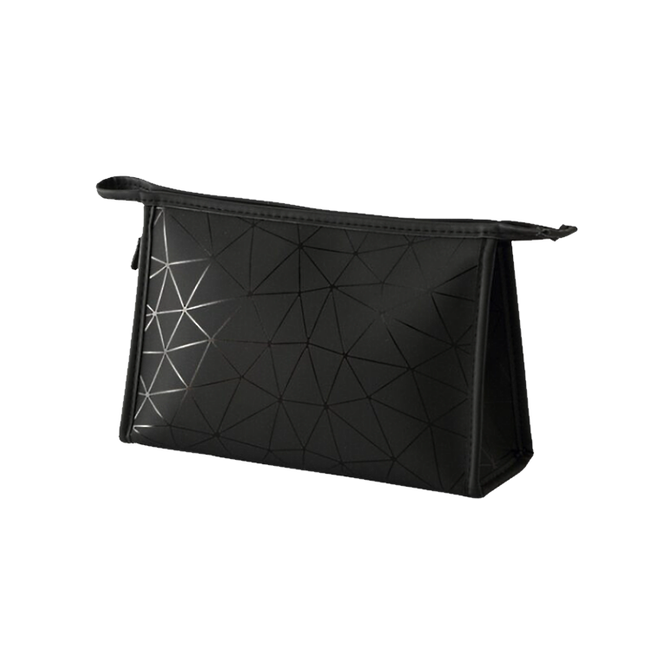 Fashion Favorite Toilettas Geometric Zwart - Groot | PU-Leder | 26,5 x 17 x 9,5 cm