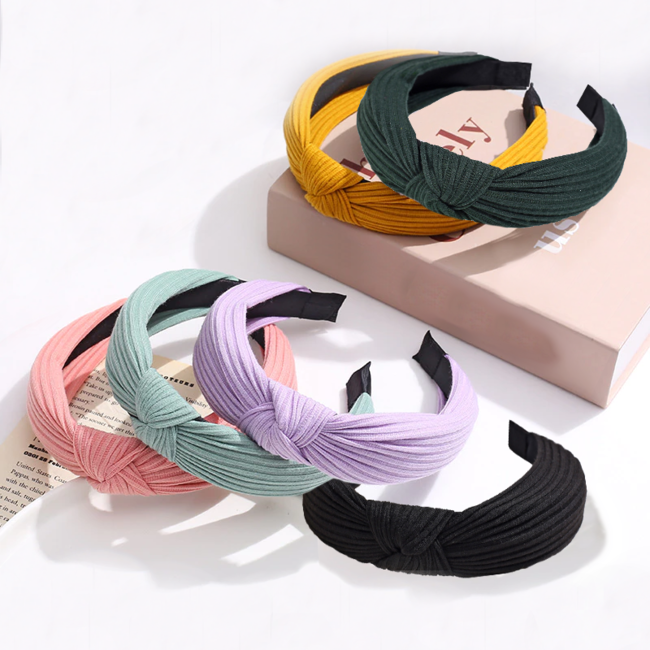 Knitted Diadeem - Okergeel