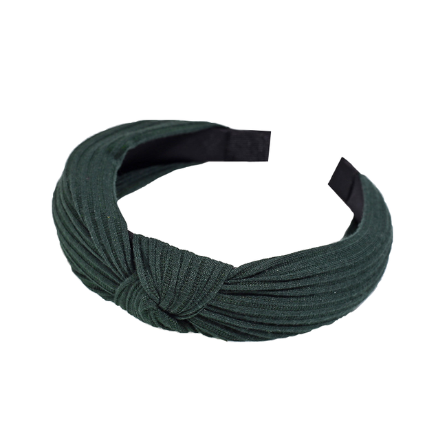 Knitted Diadeem - Donkergroen