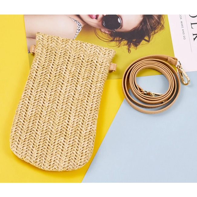 Smartphone Tasje - Stro / Riet Creme