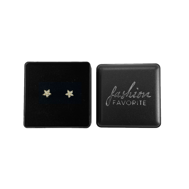 Bloem / Ster Strass Oorbellen - Goudkleurig