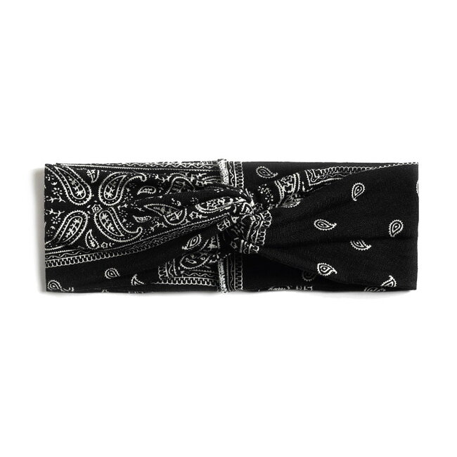 Haarband / Bandana Paisley | Zwart | Elastisch / Katoen