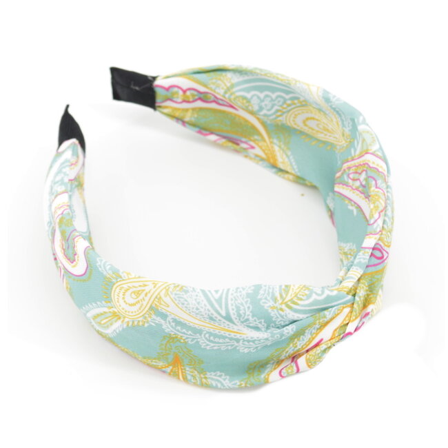 Fashion Favorite Paisley Haarband Blauw - Groen | Diadeem | Katoen/Polyester