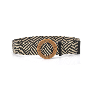 Fashion Favorite Gevlochten Riem | Zwart/Creme - Rotan