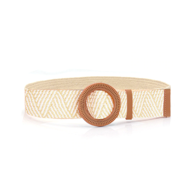 Fashion Favorite Gevlochten Riem | Creme/Beige | Rotan/Riet