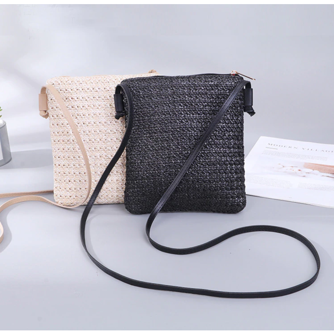 Rotan Tasje - Zwart | Telefoontasje / Strandtasje