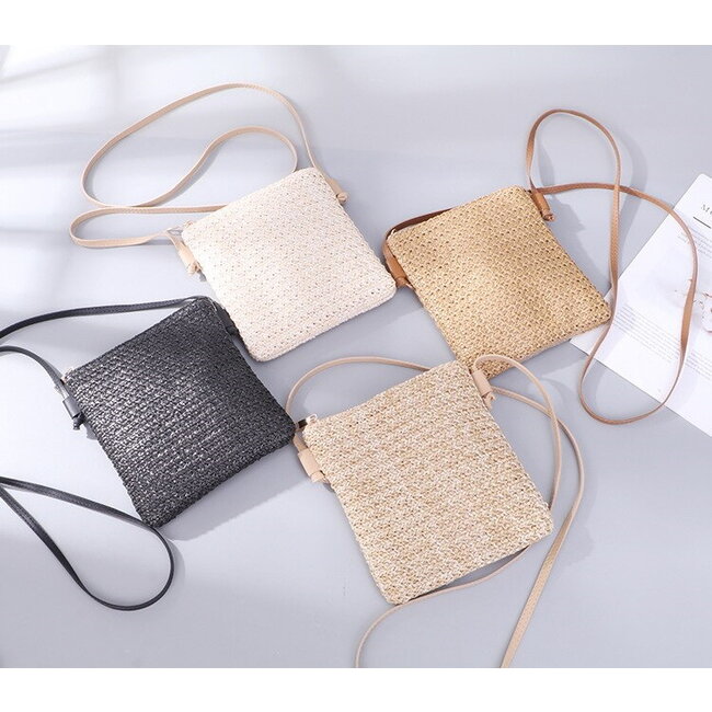 Rotan Tasje - Creme | Telefoontasje / Strandtasje