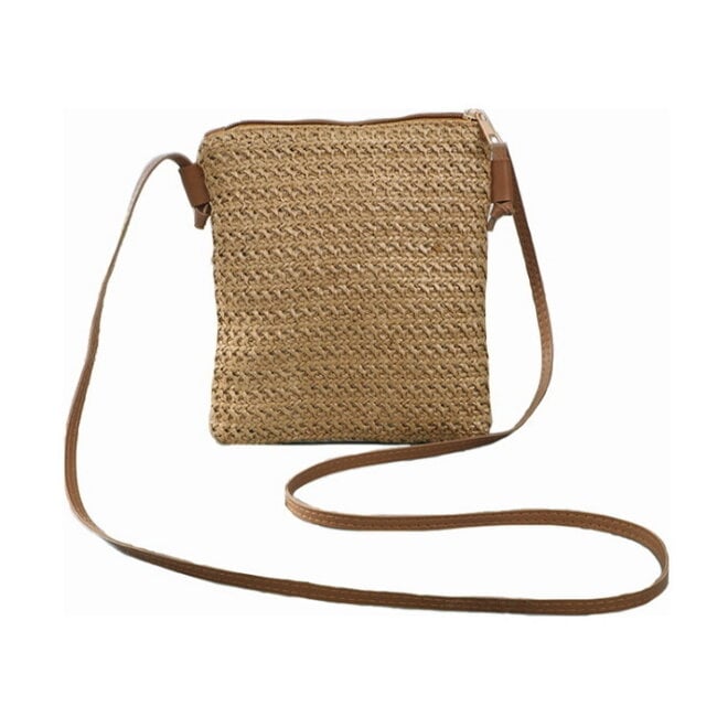 Fashion Favorite Rotan Tasje - Bruin | Telefoontasje / Strandtasje