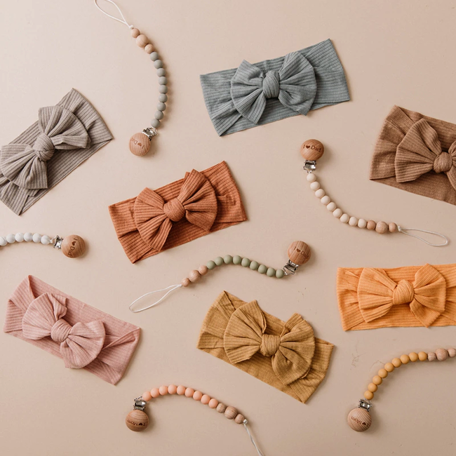 Kinder Haarband | Strik / Bow | Antraciet