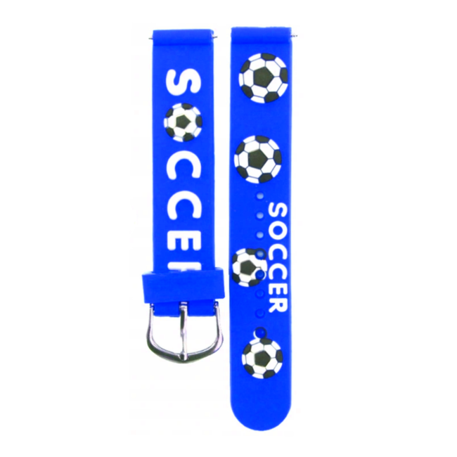 Kinder Horloge | 3D Voetbal / Soccer Blauw | Siliconen