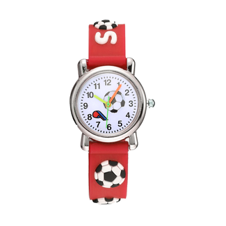 Fashion Favorite Kinder Horloge | Voetbal Rood 3D