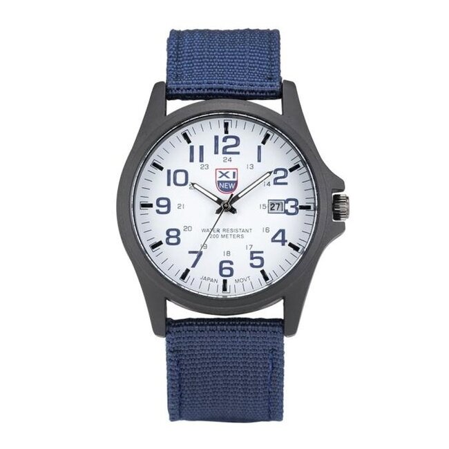 New Military Horloge | Blauw | Nylon