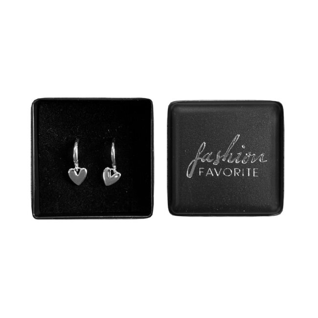 Oorbellen Hartje | Zilverkleurig | 925 Zilver | Oorringen 8,5 mm