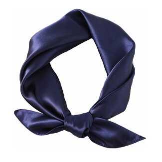 Fashion Favorite Satijnen Bandana / Zakdoek Donkerblauw