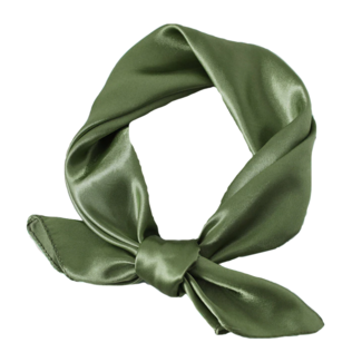 Fashion Favorite Satijnen Bandana / Zakdoek Olijfgroen