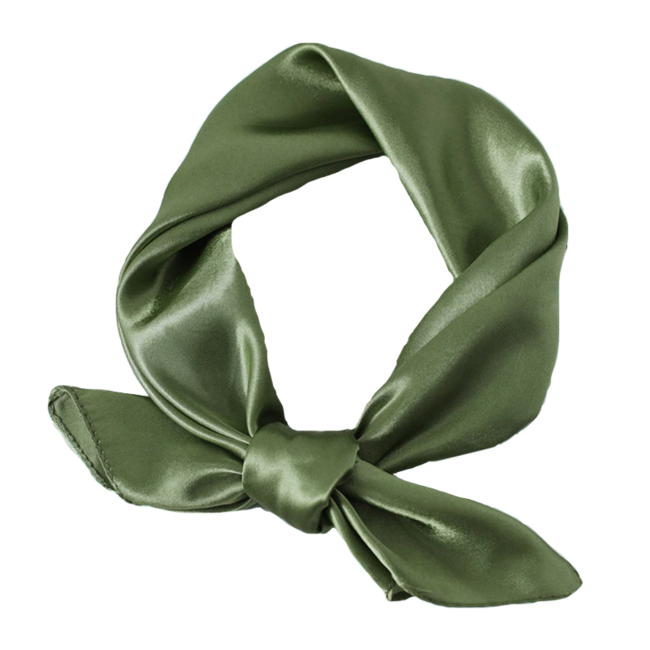 Fashion Favorite Satijnen Bandana / Zakdoek Olijfgroen | Satijn | 60 x 60 cm