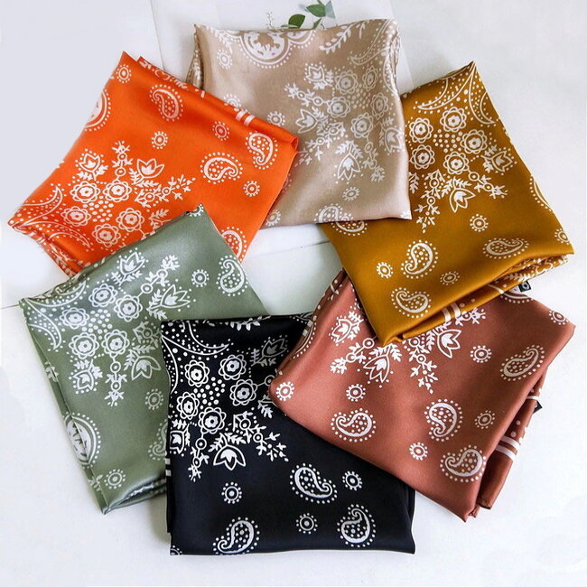 Paisley Bandana / Zakdoek Roest | Polyester - Satijnlook | 70 x 70 cm