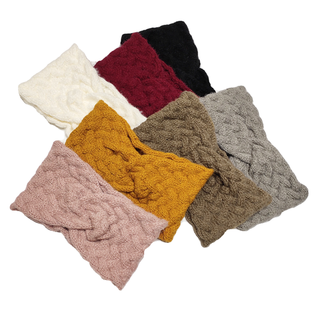 Gebreide Hoofdband / Haarband Creme | Acryl / Polyester