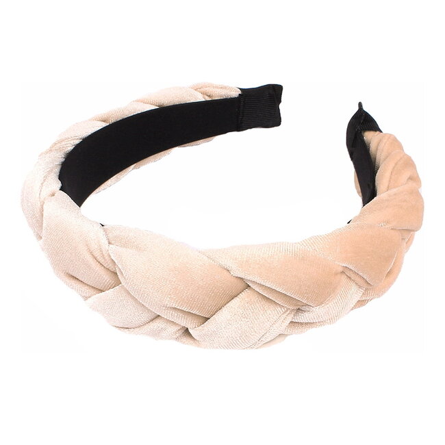 Fashion Favorite Velvet Diadeem / Haarband - Beige