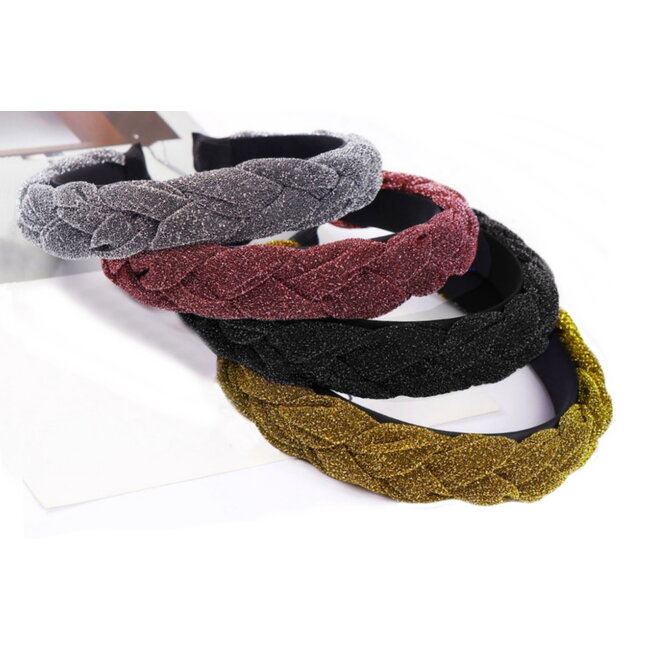 Velvet / Glitter Diadeem / Haarband - Goud