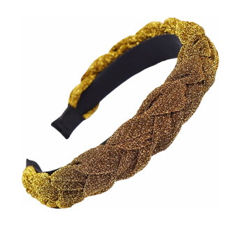 Fashion Favorite Velvet / Glitter Diadeem - Goud