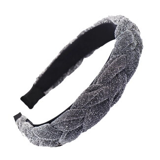 Fashion Favorite Velvet / Glitter Diadeem - Zilver