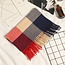 Fashion Favorite Ruit Sjaal - Rood/Blauw/Beige | 170 x 30 cm | Polyester