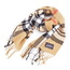 Ruit Sjaal - Beige/Zwart/Rood | 170 x 30 cm | Polyester