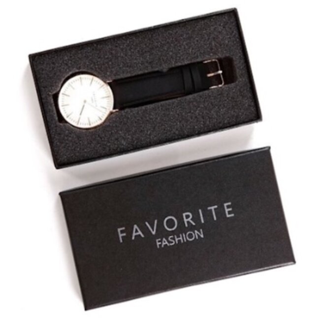 Favorite Fashion - Horloge Giftbox Zwart - 15,7 x 8,8 x 2,9 cm