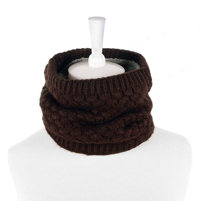 Gebreide Colsjaal Coffee | Teddy Voering | Fashion Favorite