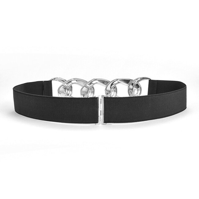 Elastische Riem | Schakel Zilver | Polyester / Elastaan | Fashion Favorite