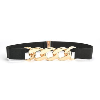 Fashion Favorite Elastische Riem - Schakel Goud