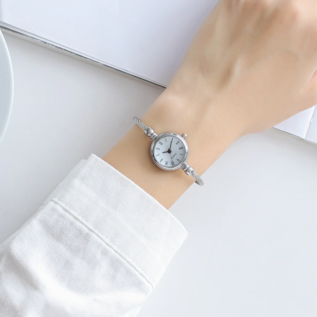 Iron Zilver / Wit Horloge | Zilverkleurig | Staal | Ø 20 mm