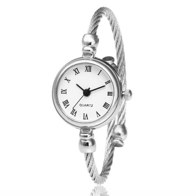 Iron Zilver / Wit Horloge | Zilverkleurig | Staal | Ø 20 mm
