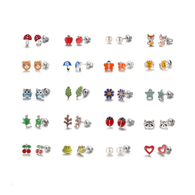 Stud Oorbellen | Multi | Bijoux | Set 20 Paar