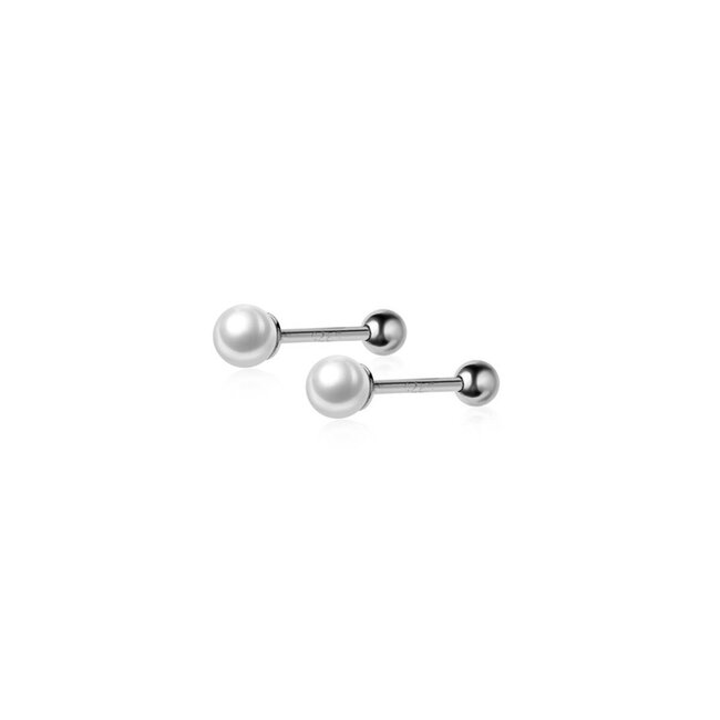 Fashion Favorite Parel Stud Oorknopjes/Oorbellen | Zilverkleurig |  925 Sterling