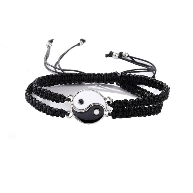 Best Friends - Yin Yang Armband | Zwart / Wit | Nylon