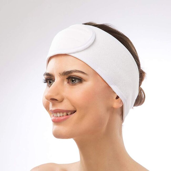 Beauty Hoofdband / Haarband Creme | Badstof | Masker/Gezichtsverzorging