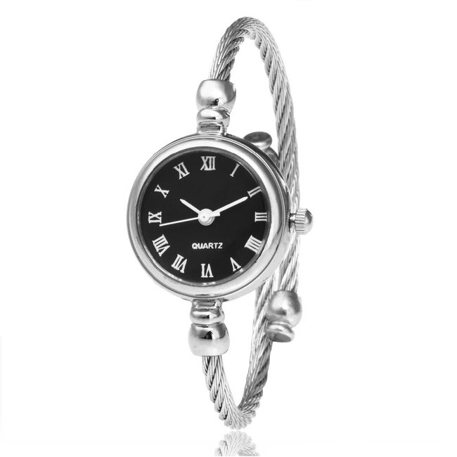 Fashion Favorite Iron Zilver / Zwart Horloge | Zilverkleurig | Staal | Ø 20 mm