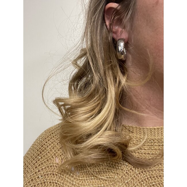 Oorringen Glans Breed - Zilverkleurig | Bijoux | Fashion Favorite
