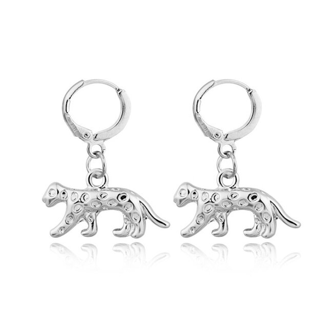 Fashion Favorite Luipaard Oorringen | Animal Charms | Zilverkleurig