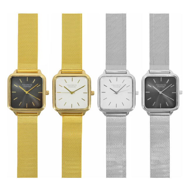 Adoree Silver / White Mesh Horloge | Zilverkleurig | Mesh band