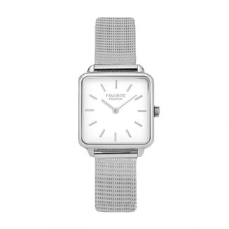 Favorite Fashion Adoree Silver / White Mesh Horloge