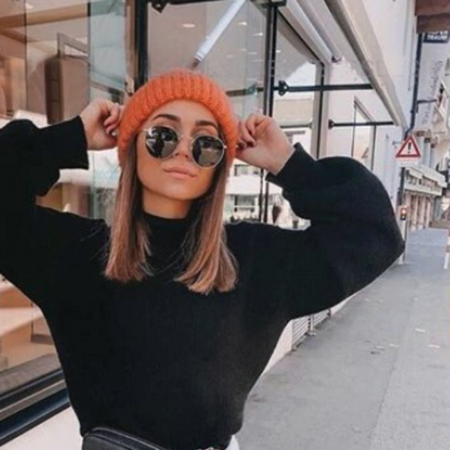 Beanie Knitted Muts - Zwart | Polyacryl | One Size