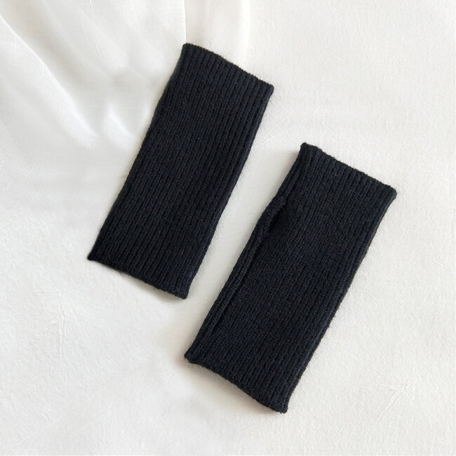 Ribgebreide Hand/Polswarmers - Zwart | Polyacryl | One Size