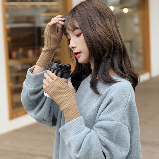 Ribgebreide Hand/Polswarmers - Zwart | Polyacryl | One Size