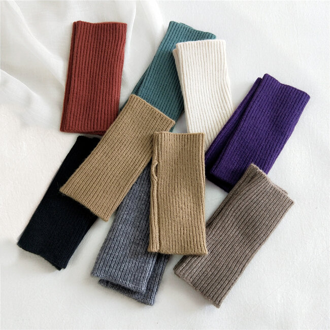 Ribgebreide Hand/Polswarmers - Roest | Polyacryl | One Size