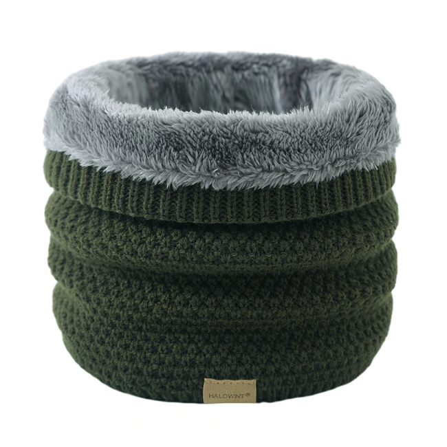Colsjaal / Nekwarmer Groen | Gebreid - Teddy Voering