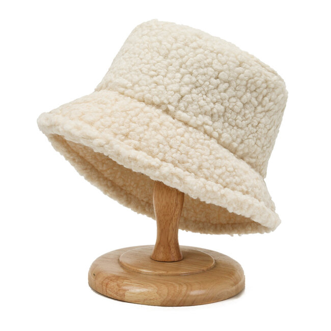 Teddy Bucket Hat / Vissershoed - Creme | Polyacryl | One Size