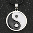 Fashion Favorite Yin Yang Ketting | Zwart / Wit | Kunstleder | 37 + 8 cm